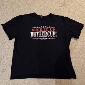 Black 2XL Graphic Tee "Suck It Up Buttercup!"
